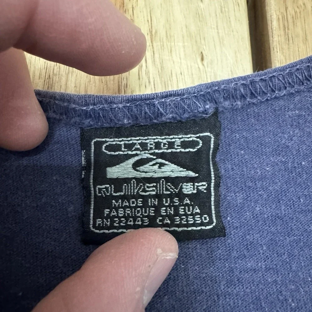 Vintage Quiksilver Tank Top Mens L Blue Eddie Aikau USA 90s Surf Hawaii * - Picture 3 of 8